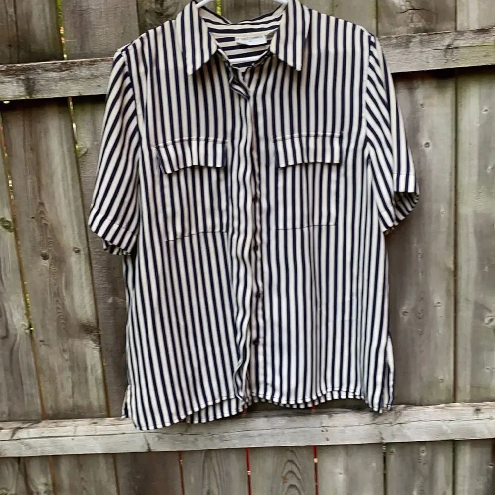 Alfred Dunner Stripped Button Down Shirt sz. 14